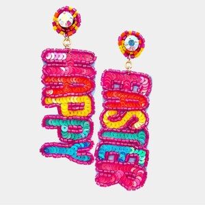 Happy Easter Beaded Earrings